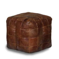 Bean Bag Cube in Brown Cerato Leather