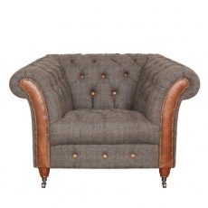 Chester Club Chair - Moreland Harris Tweed - Fast Track Delivery
