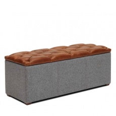 Cube Storage Bench with Buttoned Top