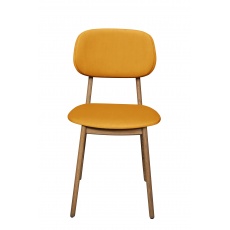 Bari Dining Chair - Upholstered seat and back - Saffron/Mustard Velvet