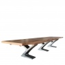 Carlton Windermere (special order) Rustic Monastery Ext. Table  - Smoked Oak Top with Metal Legs