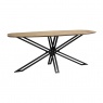 Carlton Fluted  Range - D End Oval Dining Table Mango Wood 180cm with Spider X Leg