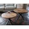 Carlton Java Sleeper Wood/Black Iron - Round Coffee Table Set of Two