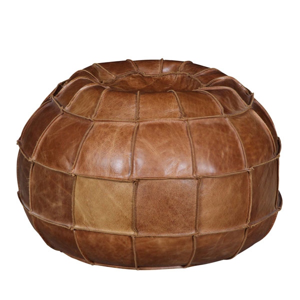 vintage Bean Bag Atom in Brown Cerato Leather Beanbags Carlton
