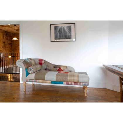 Chester Chaise - (Patchwork Button Back L/Hand Facing) Inc -  Bolster Cushion Inc