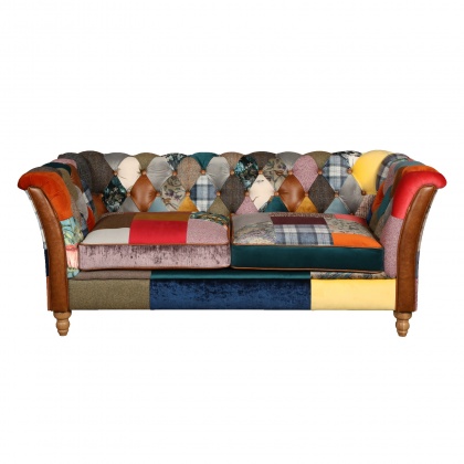 Rutland Harlequin Patchwork 2 Seater Sofa - Fast Track Delivery