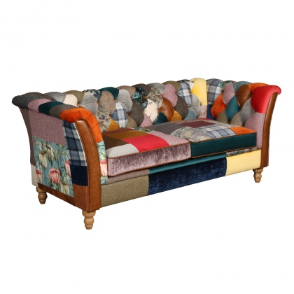 Rutland Harlequin Patchwork 2 Seater Sofa - Fast Track Delivery