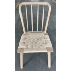 Andersson Spindle Back Chair with Woven Rope Seat Base & White Oil Legs