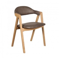 Ossby Chair in Hunter Grey Leather with Bianco Oiled Legs - Sold in Multiples of 2