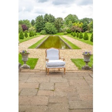 Bardney Armchair in Silver Linnet Upholstery with Oak Wood Frame