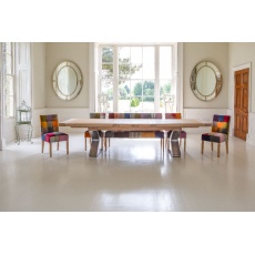 Windermere Monastery Extending Dining Table with Z Metal Legs & Bianco Finish