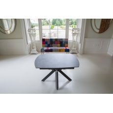 Venice Collection - Naples Twist Top Table Concrete Glass Finish 120 x 90cm