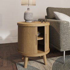 Tambour Grey Lamp Table