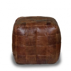 Bean Bag Cube in Brown Cerato Leather
