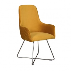 Utah Chair in Mustard Plush (Stock Line)