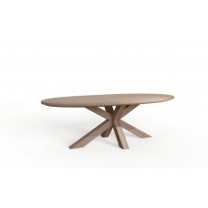 Barkington 1800 Oval Table (Double X Pedestal Base) - Grey Oiled