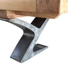 Windermere Rustic Monastery Ext. Table  - Smoked Oak Top with Metal Legs (Special Order)
