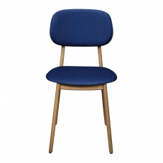 Bari Dining Chair - Upholstered seat and back - Marine Blue