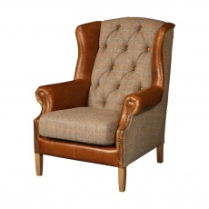 Kew Wing Armchair - Hunting Lodge Harris Tweed - Fast Track Delivery