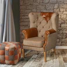 Buckingham Chair - Hunting Lodge Harris Tweed - Fast Track Delivery