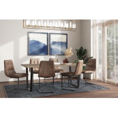 Modena Table - (Grey Oiled Finish) with "U" styled metal legs -1.5m