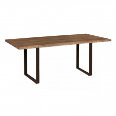 Modena Table - (Charcoal Oiled Finish) with "U" styled metal legs -1.5m