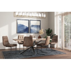 Modena Table - (White Oiled Finish) with Spider metal leg -1.5m