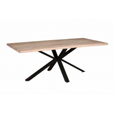 Modena Table - (Grey Oiled Finish) with Spider metal leg -1.5m