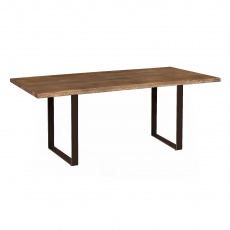 Modena Table - (Charcoal Oiled Finish) with "U" styled metal legs - 2.0m