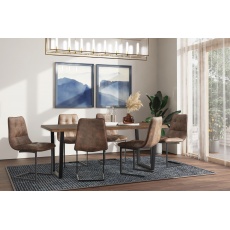 Modena Table - (Charcoal Oiled Finish) with "U" styled metal legs - 2.0m