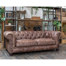 Gotti Club 3 Seater - (Espresso Leather)