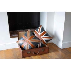 40 x 40 Union Cushion - Leather and Fabric