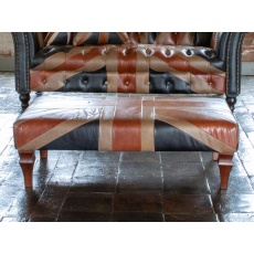 Leather Union Jack - Banquet Footstool Large 120 x 70