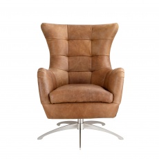 Fallon Swivel Chair - Leather and Canvas (New 2024)