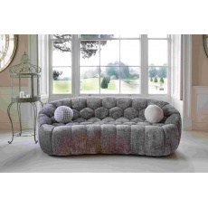 Aero Bubble Sofa with Cushion in Grey Chenille