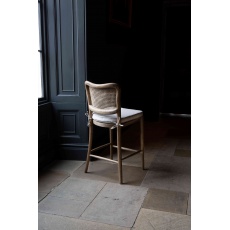 Anouk Barstool with Upholstered Seat Pad - Natural Linen