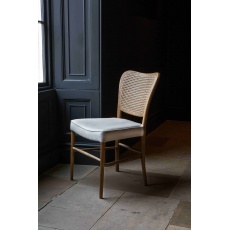 Anouk Dining Chair with Rattan Back and Linen Seat (New 2024)