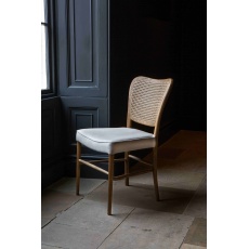Anouk Dining Chair with Rattan Back and Linen Seat