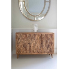 Chevron Sideboard 3 Door - In Natural Finish