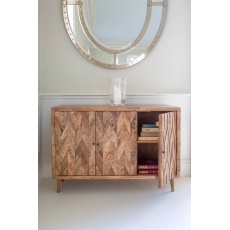 Chevron Sideboard 3 Door - In Natural Finish