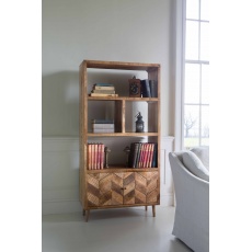 Chevron Bookcase with 2 Door in Natural Finish