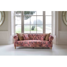 Westminster Large 3 Seater Sofa in Printed Coral Velvet Fabric (New 2024)
