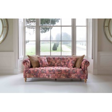 Westminster Large 3 Seater Sofa in Printed Coral Velvet Fabric