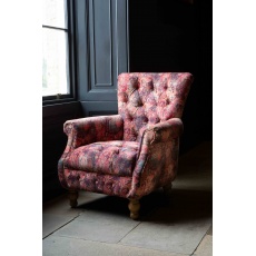 Westminster Armchair in Printed Coral Velvet