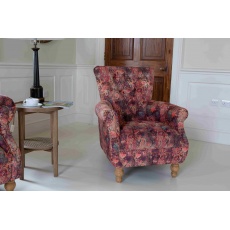 Westminster Armchair in Printed Coral Velvet
