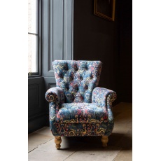 Westminster Armchair in Printed Blue Velvet (New 2024)