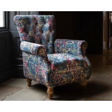 Westminster Armchair in Printed Blue Velvet (New 2024)