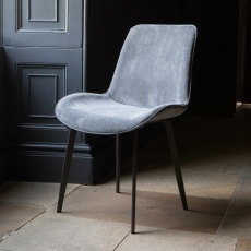 Evia Dining Chair - Grey Velvet Packed in 4