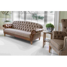 Haworth 3 Seater Sofa in Hunting Lodge Harris Tweed with Medium Oak Legs - Fast Track