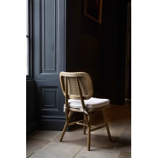 Kinsey Dining Chair with Upholstered Seat Pad - Natural Linen